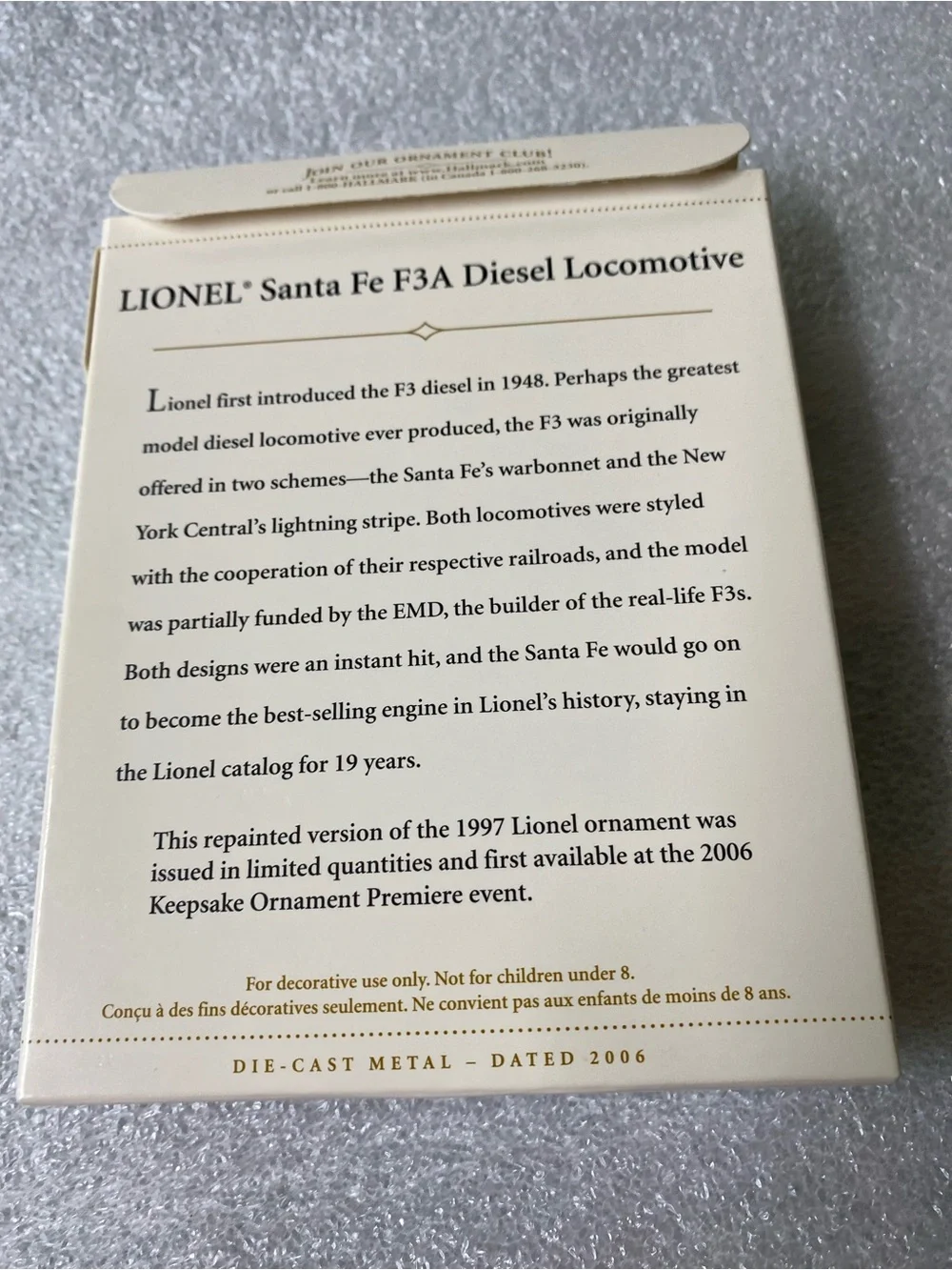 Hallmark keepsake lionel